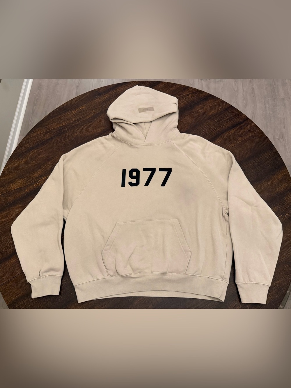 Fear of God Essentials 1977 Hoodie Beige Pullover Sweatshirt-Medium